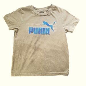 Puma casual T-shirt medium gray blue logo  round neck Boy 4